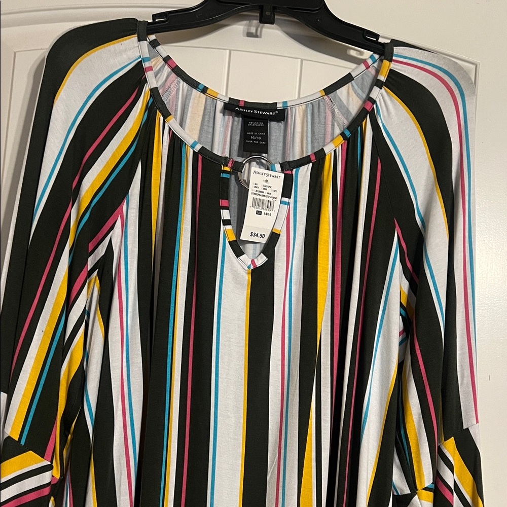 Ashley Stewart Multicolor Striped Blouse